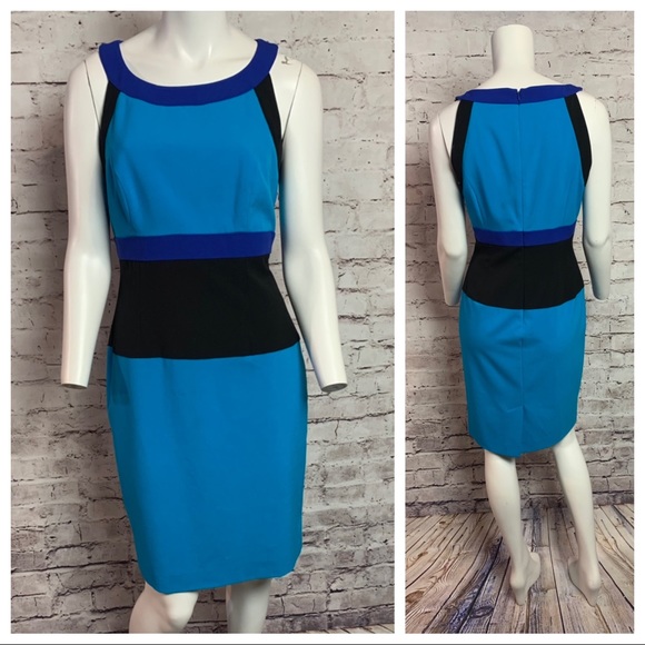 Calvin Klein Dresses & Skirts - Calvin Klein Blue Block Sleeveless Dress - Size 10
